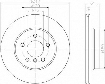 HELLA 8dd355106771 -  Тормозной диск