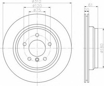 HELLA 8dd355106791 -  Тормозной диск