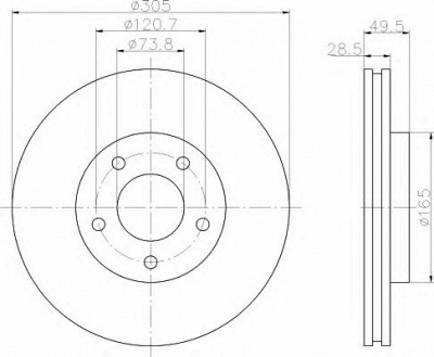 HELLA 8dd355106801 -  Тормозной диск