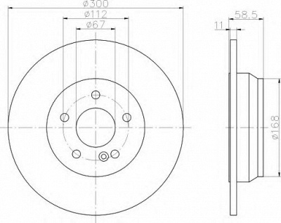 HELLA 8dd355106891 -  Тормозной диск