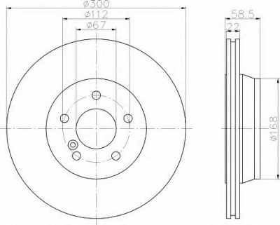 HELLA 8dd355106911 -  Тормозной диск