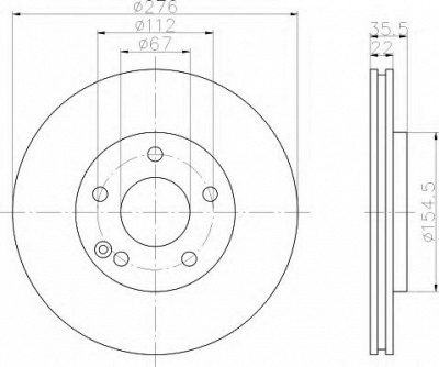 HELLA 8dd355106931 -  Тормозной диск