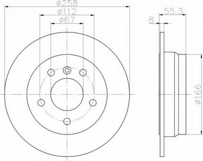 HELLA 8dd355106951 -  Тормозной диск