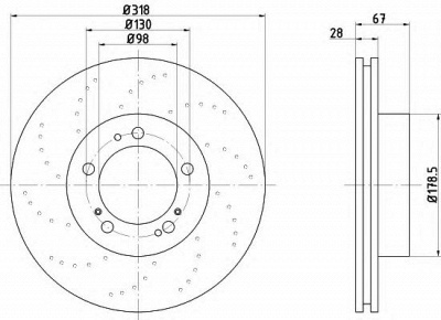 HELLA 8dd355106981 -  Тормозной диск