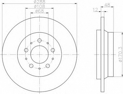 HELLA 8dd355107091 -  Тормозной диск