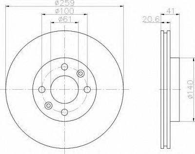 HELLA 8dd355107121 -  Тормозной диск