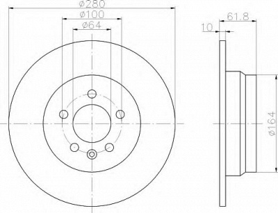 HELLA 8dd355107261 -  Тормозной диск
