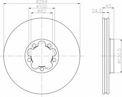 HELLA 8dd355107311 -  Тормозной диск