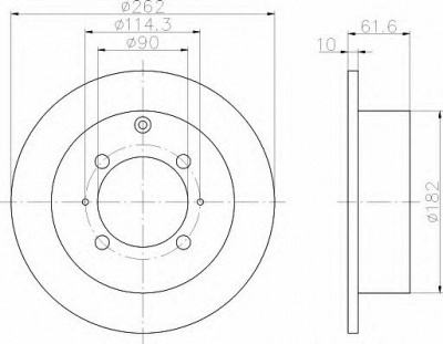 HELLA 8dd355107331 -  Тормозной диск