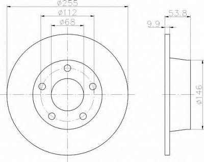 HELLA 8dd355107351 -  Тормозной диск