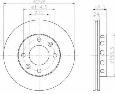 HELLA 8dd355107361 -  Тормозной диск
