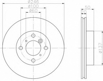 HELLA 8dd355107391 -  Тормозной диск