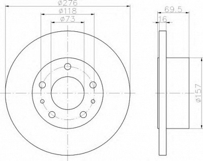 HELLA 8dd355107421 -  Тормозной диск