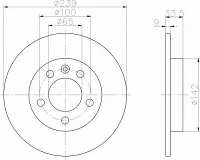 HELLA 8dd355107461 -  Тормозной диск