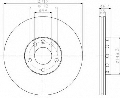 HELLA 8dd355107511 -  Тормозной диск