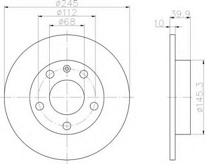 HELLA 8dd355107541 -  Тормозной диск