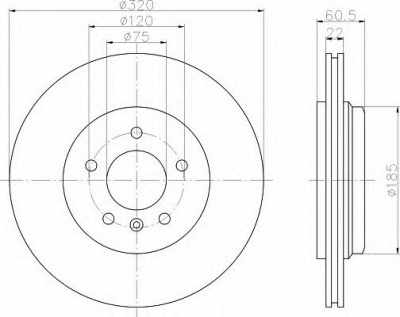 HELLA 8dd355107691 -  Тормозной диск