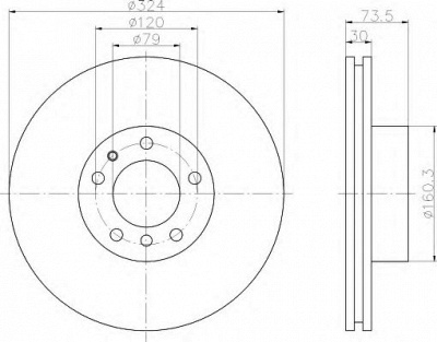 HELLA 8dd355107711 -  Тормозной диск