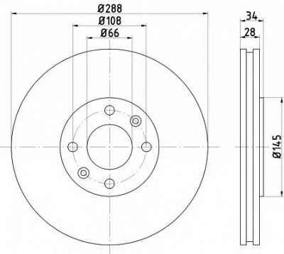 HELLA 8dd355107841 -  Тормозной диск