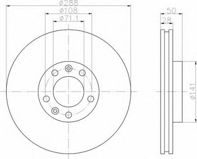 HELLA 8dd355107861 -  Тормозной диск