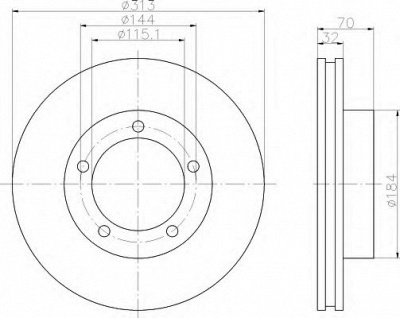 HELLA 8dd355107871 -  Тормозной диск