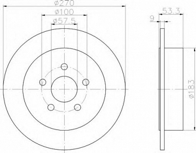 HELLA 8dd355107921 -  Тормозной диск