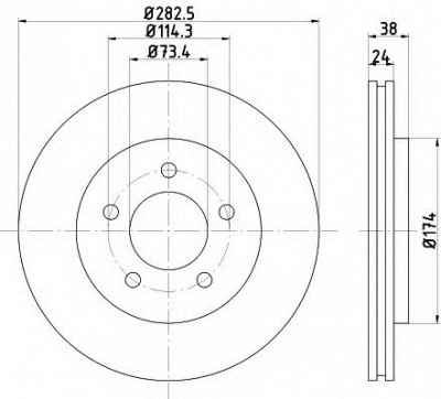 HELLA 8dd355107931 -  Тормозной диск