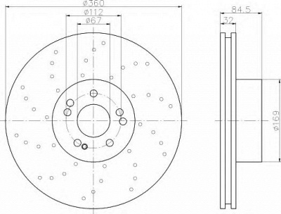HELLA 8dd355107951 -  Тормозной диск