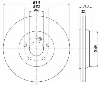 HELLA 8dd355107961 -  Тормозной диск