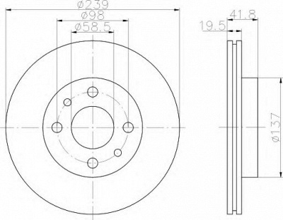 HELLA 8dd355107981 -  Тормозной диск