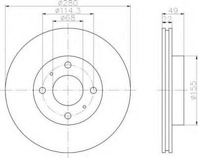 HELLA 8dd355107991 -  Тормозной диск