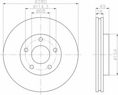 HELLA 8dd355108011 -  Тормозной диск