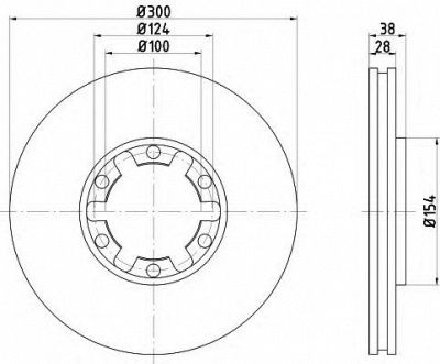 HELLA 8dd355108021 -  Тормозной диск