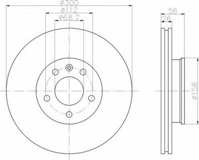 HELLA 8dd355108071 -  Тормозной диск