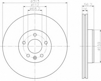 HELLA 8dd355108101 -  Тормозной диск