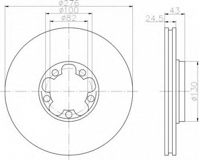 HELLA 8dd355108121 -  Тормозной диск
