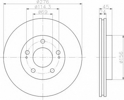 HELLA 8dd355108191 -  Тормозной диск