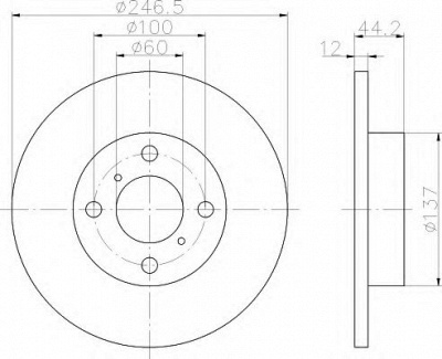 HELLA 8dd355108211 -  Тормозной диск