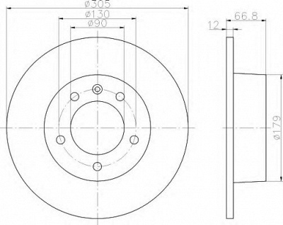 HELLA 8dd355108291 -  Тормозной диск