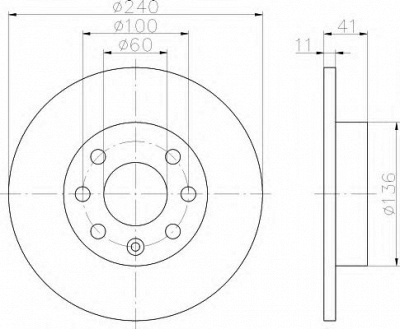 HELLA 8dd355108311 -  Тормозной диск