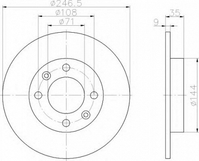 HELLA 8dd355108391 -  Тормозной диск