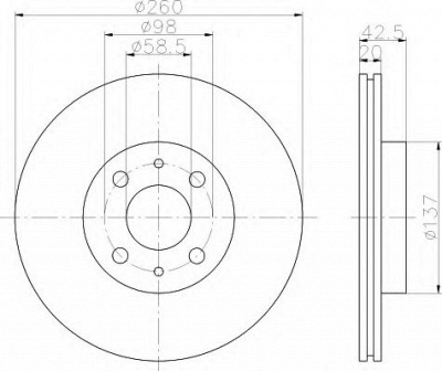HELLA 8dd355108441 -  Тормозной диск