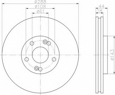 HELLA 8dd355108451 -  Тормозной диск