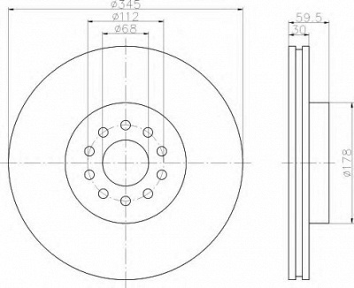 HELLA 8dd355108481 -  Тормозной диск