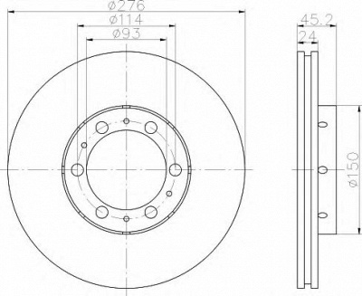 HELLA 8dd355108521 -  Тормозной диск