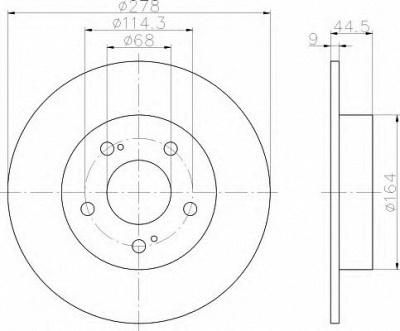 HELLA 8dd355108541 -  Тормозной диск