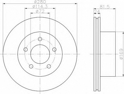 HELLA 8dd355108591 -  Тормозной диск