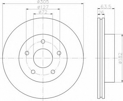 HELLA 8dd355108601 -  Тормозной диск