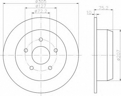 HELLA 8dd355108611 -  Тормозной диск