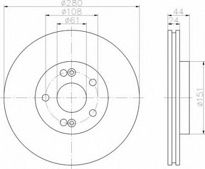 HELLA 8dd355108631 -  Тормозной диск